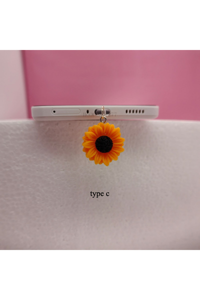 choice2 type c Sunflower Pendant Dust Plug Exquisite Mobile Phone Port Pendan...