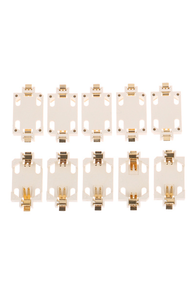 Choice1 Gold 10-Pack Gold-Plated Battery Holders for CR2032/2025/BS-6 - SMD P...