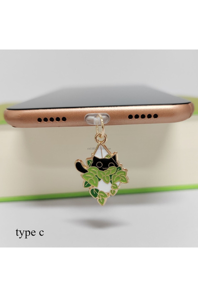 Choice type c hang Potted Plant Cat Dust Plug Korean Style Type C Dust Protec...