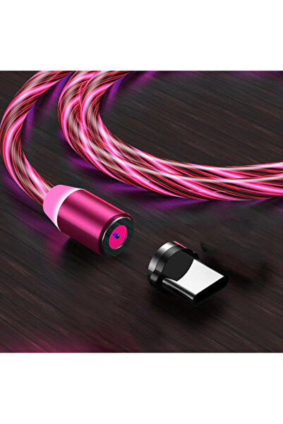 Choice1 1m Red Tutew LED Magnetic Flow Luminous Lighting Charging Mobile Phon...