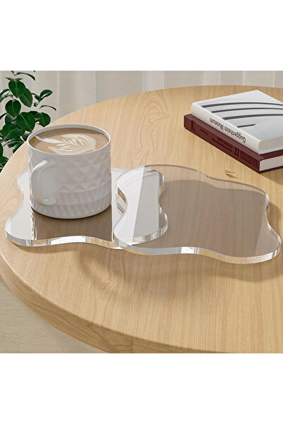 Choice L 2pc 1/2pcs Acrylic Transparent Coasters Irregular Cloud-shaped Coffe...