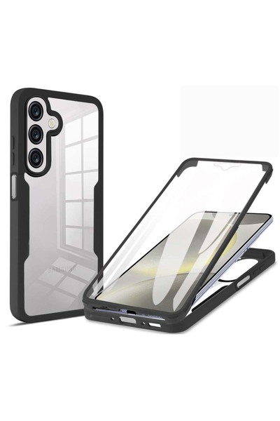 Choice9 جراب حماية شفاف لكامل الجسم 360 درجة لهاتف جالاكسي A56 5G أسود، متواف...