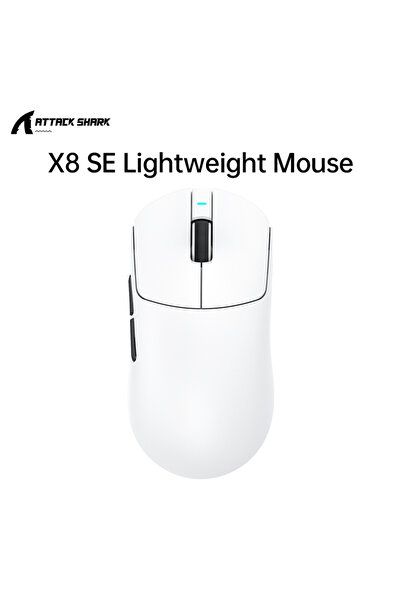 Choice White Attack Shark X8SE Low Power Mouse,PAW3311,1K Hz Polling Rate,Bro...