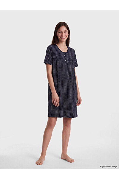 LC Waikiki I Zero Roba Collar Polka Dot Women's Nightgown from Freezen Store
