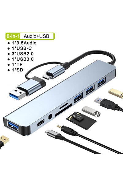 Choice3 موزع USB 3.0 بـ 8 منافذ، محول متعدد المنافذ بسرعة 5 جيجابت في الثانية...