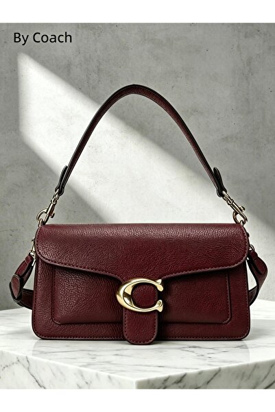By Coach Tabby 26 Polished Pebble Leather Handle Shoulder Bag Handbag Message...