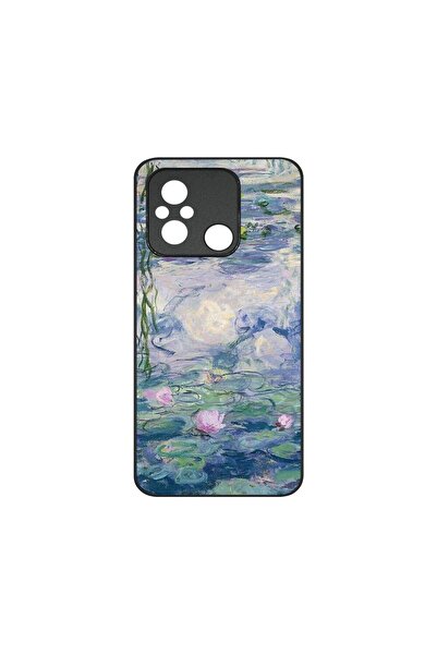 bestcase Тънък стъклен калъф, съвместим с Xiaomi Redmi 12C, Водни лилии, HD ц...