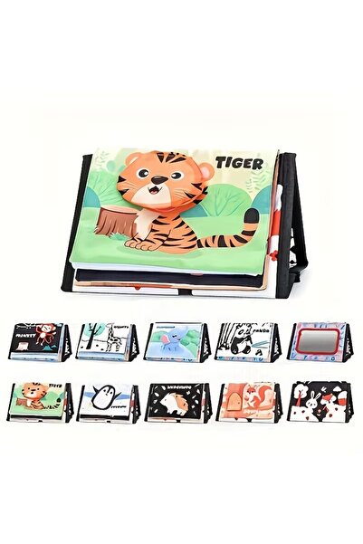 Choice Full Set Baby Tummy Time Soft Cloth Book with Distorting Mirror Colorf...