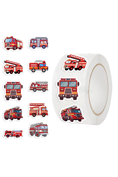 Choice 500PCS-JJTZ-141 500PCS Fire Truck Stickers Roll Cute Cartoon Firefight...