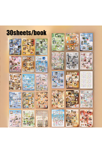 Choice S30522-1 Mr. Paper 30pcs Vintage Street Corner Sticker Book, Urban Ske...