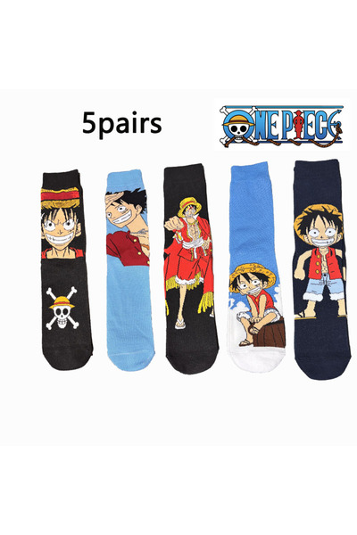 Choice1 Bandai 36-44 5pairs One Piece Luffy Socks 1/5 Pair Set Anime Merchand...