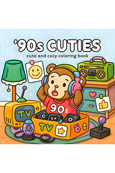 Choice MULTI 90S CUTIES Coloring Book For Adults And Teen Featuring Cute Cozy...