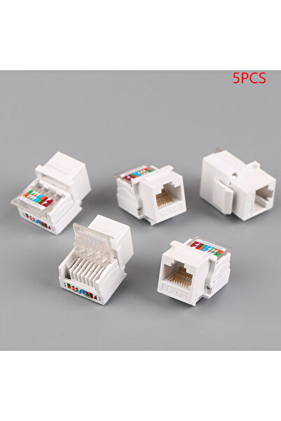Choice مقبس معلومات RJ45 أبيض جديد 5 قطع، مقبس كمبيوتر، محول كابل، جاك بدون أ...