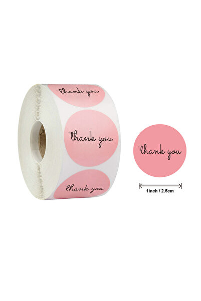Choice1 H0147-500pcs 1 inch 500Pcs Pink Thank You Stickers for Thank You Card...