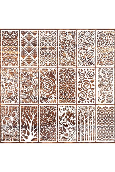 Choice 18pcs 18-Piece Floral Tree Layering Stencils Set 21x10cm DIY Scrapbook...