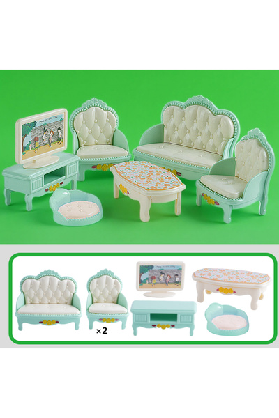 choice2 Living Room-Green Dollhouse Multi Color Theme Furniture Model 1/12 Mi...
