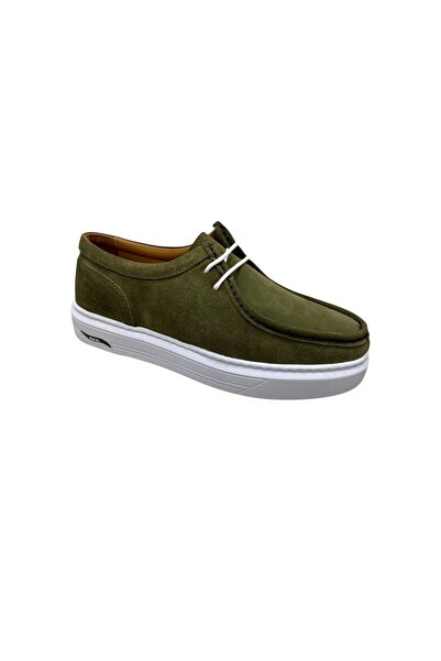 SULA Men's Two Lace-Up Genuine Leather Suede Khaki Inner Leather Lining Faylo...