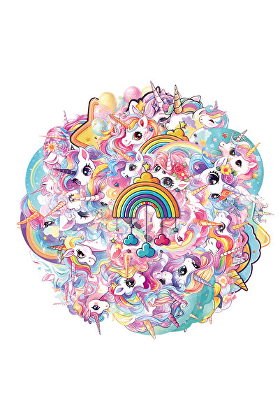 Choice 56Pcs 56 Transparent Unicorn Graffiti Stickers, Suitable for Water Bot...