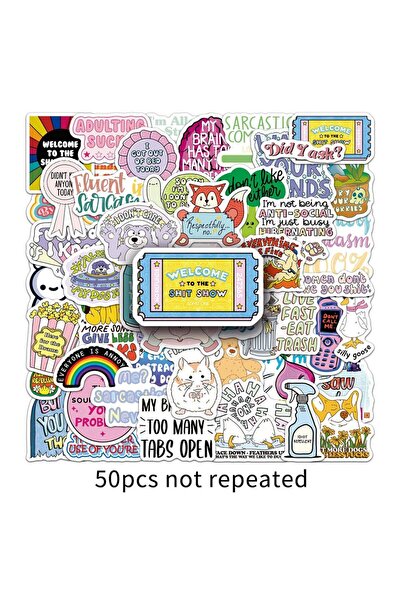 Choice 50PCS 50 Pcs Snarky Sarcastic English Phrase Stickers - INS Aesthetic ...