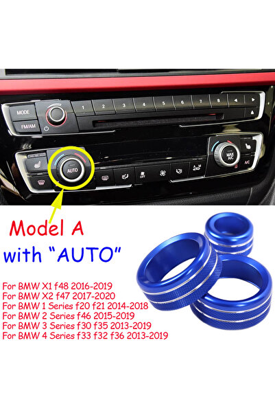 Choice1 Model A Blue Car Air Conditioning Knobs Audio Circle Trim For BMW F30...