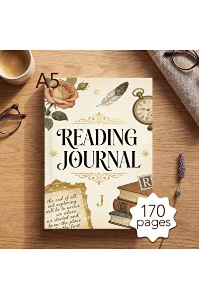 Choice WHITE A5 Reading Journal, Daily Book Planner (170 Pages), 52 Book Revi...