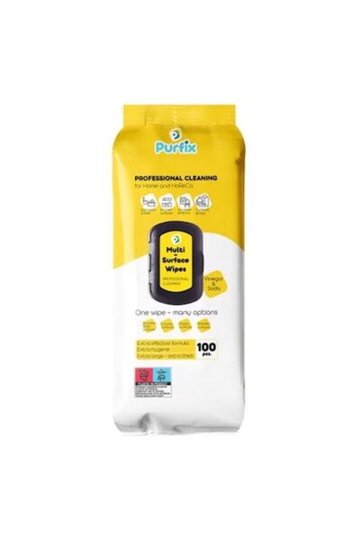 Purfix Servetele Umede Curatare Multisuprafete cu Bicarbonat si Otet, 100 buc