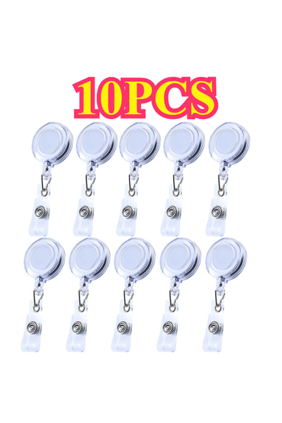 Choice3 white 2D 10pcs Transparent Retractable Badge Holder • Suitable for Nu...