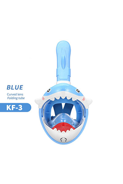 Choice1 قناع غوص كرتوني للأطفال XS أزرق KF3، قناع سباحة كامل الوجه للغطس، للأ...
