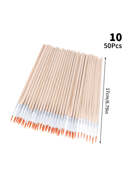 Choice3 10 【WY】50Pcs/Pack Painting Brushes Art Round Flat Nylon Hair Paint Br...