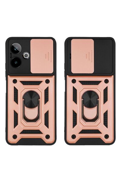 Sonique Θήκη Ring Armor CamPro Realme GT 7 5G / Realme GT 7T 5G Ροζ Χρυσό