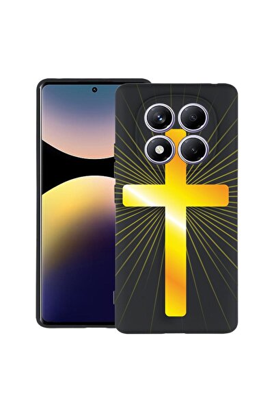 bestcase ¬Æ Husa pentru Xiaomi Redmi Note 14 Pro 4G, Golden Cross, Slim Silic...