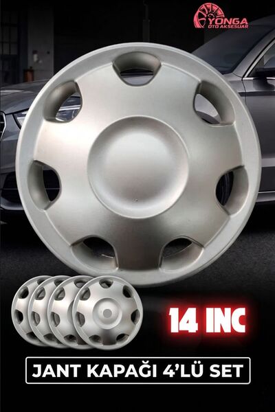YONGA OTO AKSESUAR OPEL CORSA 14 İnç Jant Kapağı 4'lü Set Gümüş + 4 Amblem + ...
