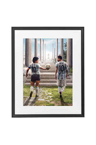 Boomah Accessories Lionel Messi and Diego Maradona Argentina Poster with Fram...