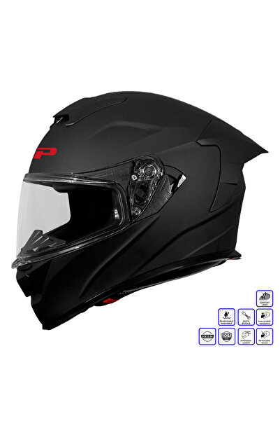 GP KOMPOZİT MKS008-MB Yarış Spoiler Güneş Vizörlü Şeffaf Full Face Motosiklet...