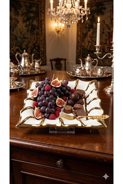 Sembol 25 cm Square Presentation Stand White-Gold