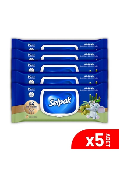 Selpak Bambu Zeytinyağlı Islak Mendil 5'li