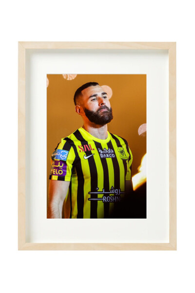 Boomah Accessories ملصق كريم بنزيما الاتحاد مع إطار 30×40 سم