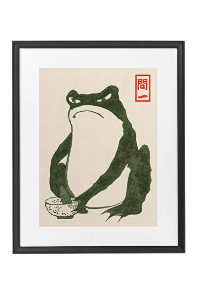 Boomah Accessories Grumpy Frog, Vintage Japanese Art, Home Decore Gift, Poste...