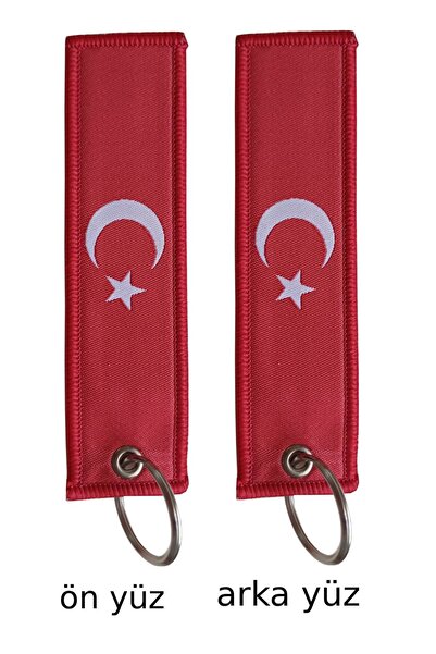 Bahar Piko Türkiye Bayraklı Bez Kumaş Anahtarlık
