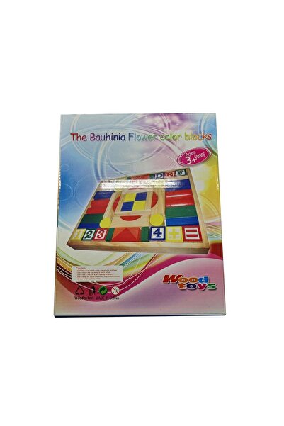 Wooden Toys Set cuburi constructie, Lemn, 23x26x3 cm