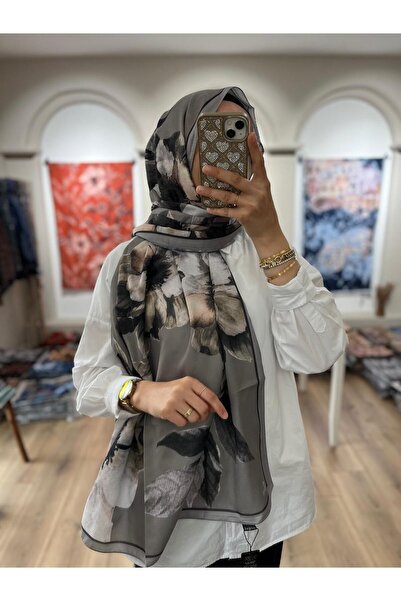 e.m ipek Rosavie Desen Soft Shawl - Gray