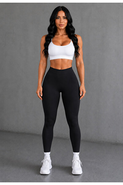 MAROVOAY Lycra Sports Tights with Gathered Back