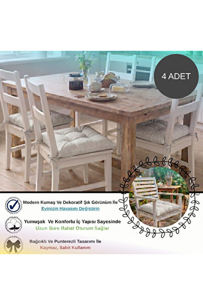 Bhomesconcept 4 Adet - 40x40 Cm Lüks Süet Dokulu Gri Sandalye Minderi - %100 ...