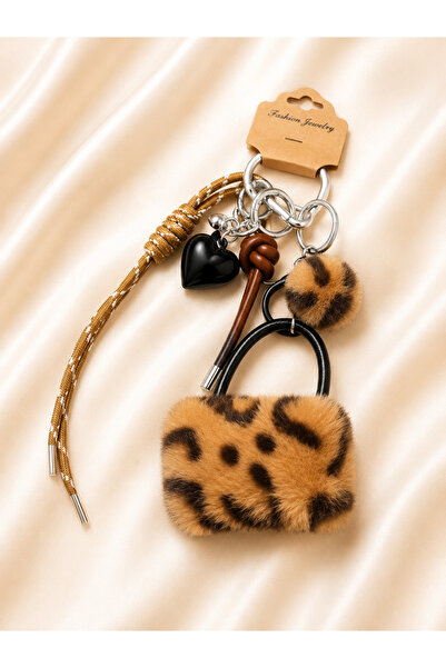 Becha Bijuteri Large Size Multi-Purpose Leather and Metal Detailed Bag Charm Set