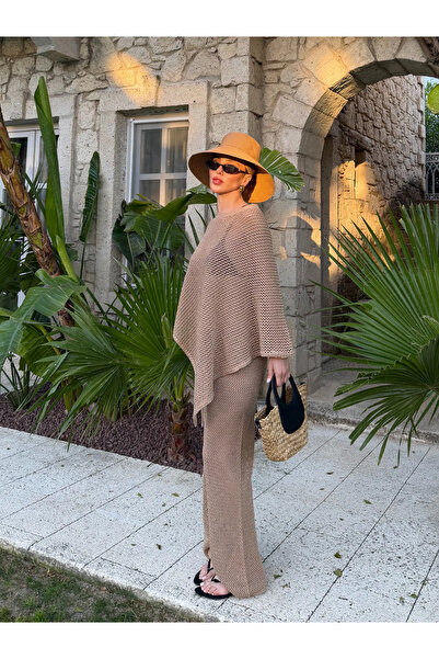 Laluvia Camel Asymmetrical Double Beach Set - 0526