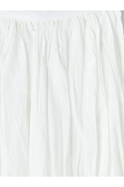 LC Waikiki White Waist Zippered Gathered Skirt