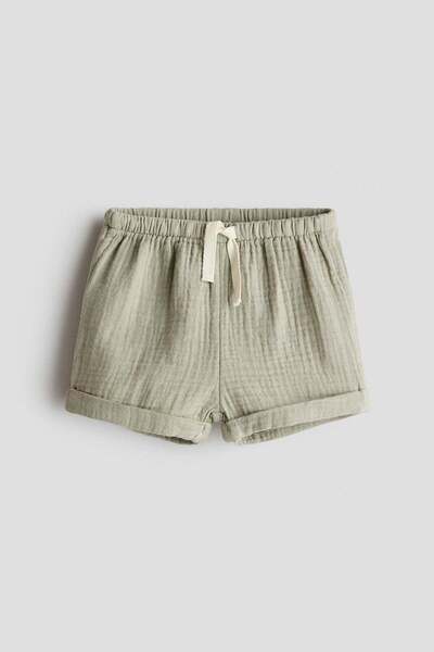 H&M شورت من قماش الموسلين القطني