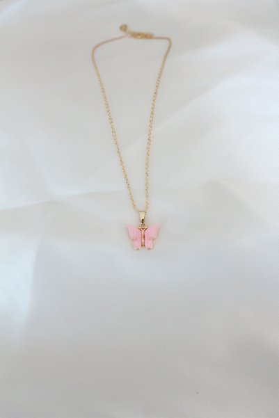 OEM Gold Plated Pink Pearlescent Necklace 5886 - Eterna5963-7236