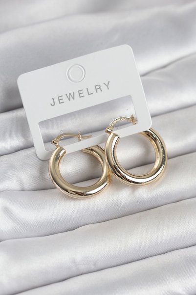 OEM Gold Color Brass Hoop 25 mm Women's Earrings