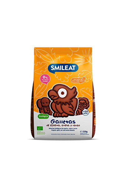 Smileat Biscuiti in forma de animalute, din grau spelt si cacao, +10 luni, 220g